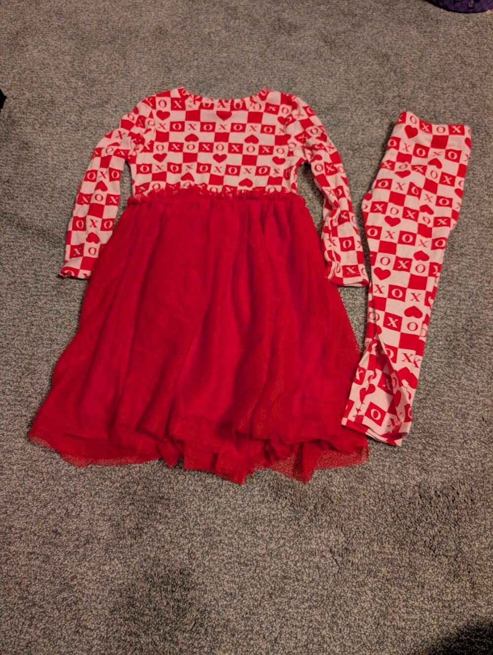 Girls Valentine's Day Dress Outfit Set